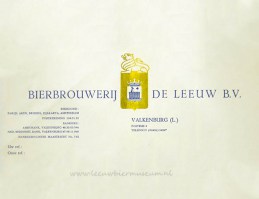 leeuw bier briefhoofd 1955